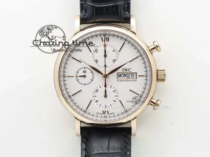 MIROTIME 0307 Portofino IW356501 SS V3 MK 1:1 Best Edition Blue Dial On SS Mesh Bracelet MIYOTA Timeless 7194